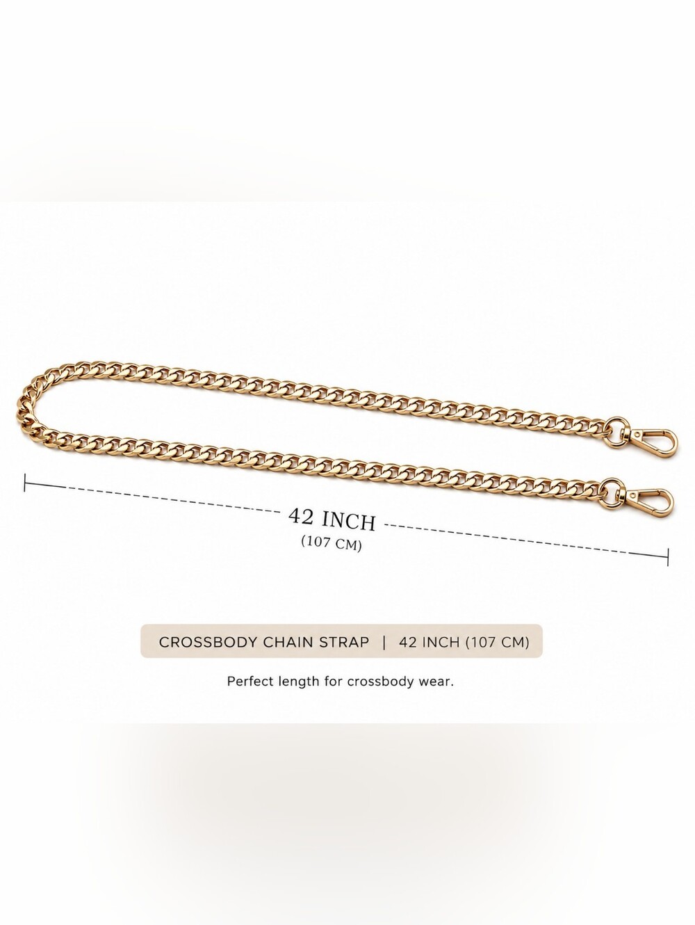 Gold Crossbody Chain Strap - 42 Inch